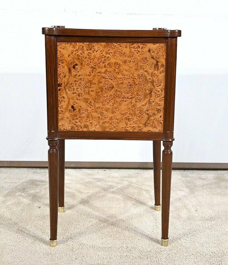 photo vinterior Small Chiffonnière Table In Mahogany And Amboyna Burl, Louis XVI Period – Late 18th Century