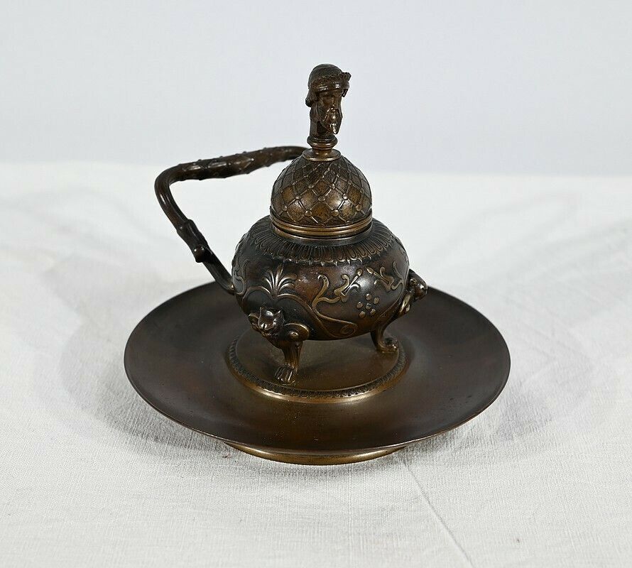 Etruscan Bronze Inkwell By F. Barbedienne – 2nd Part 19th Century