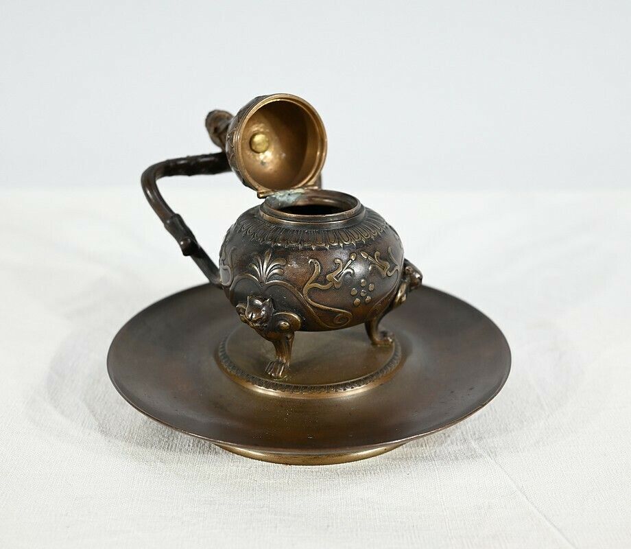 photo vinterior Etruscan Bronze Inkwell By F. Barbedienne – 2nd Part 19th Century