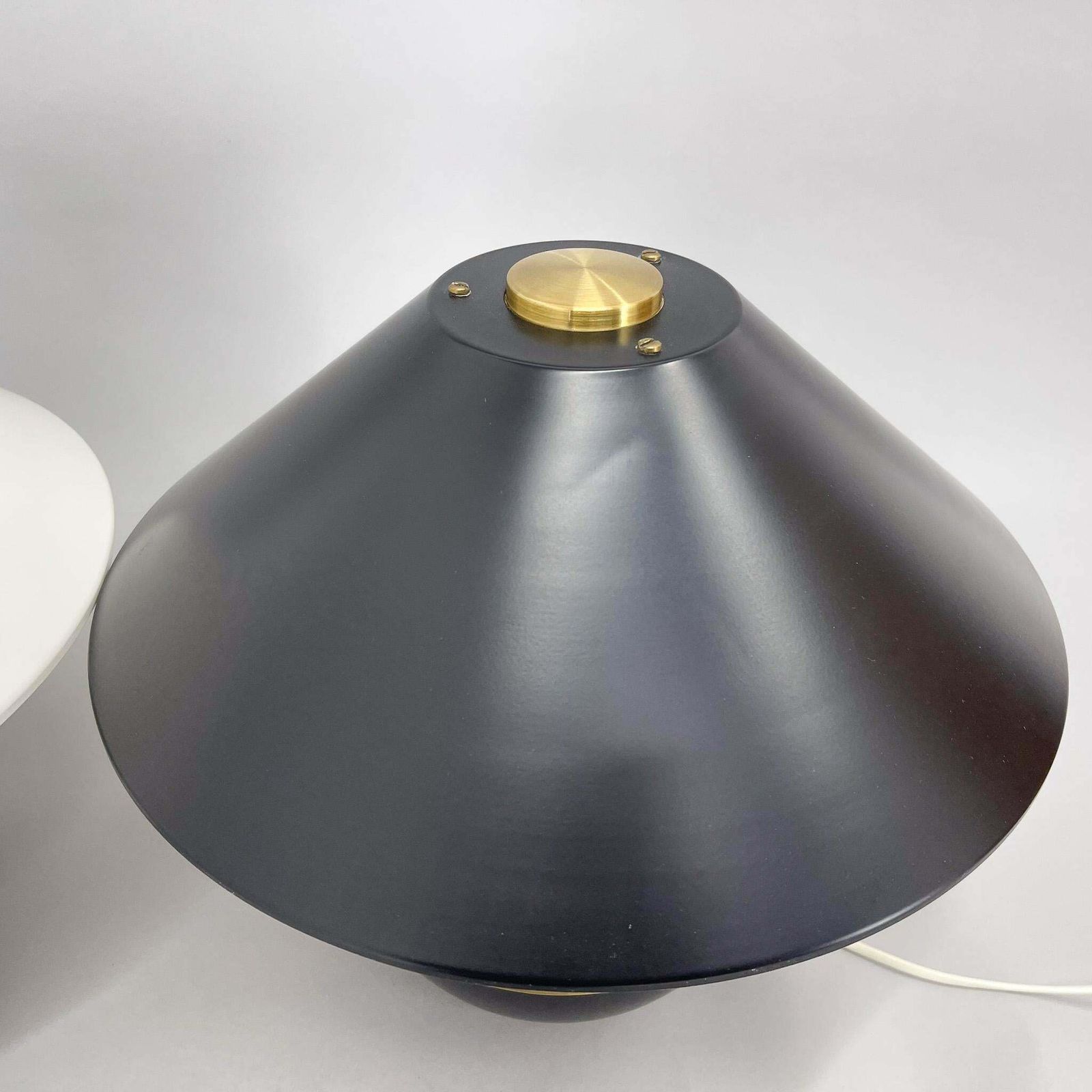 Pair Of Mid Century Brass & Metal Table Lamps By Napako, Czechoslovakia photo vintage