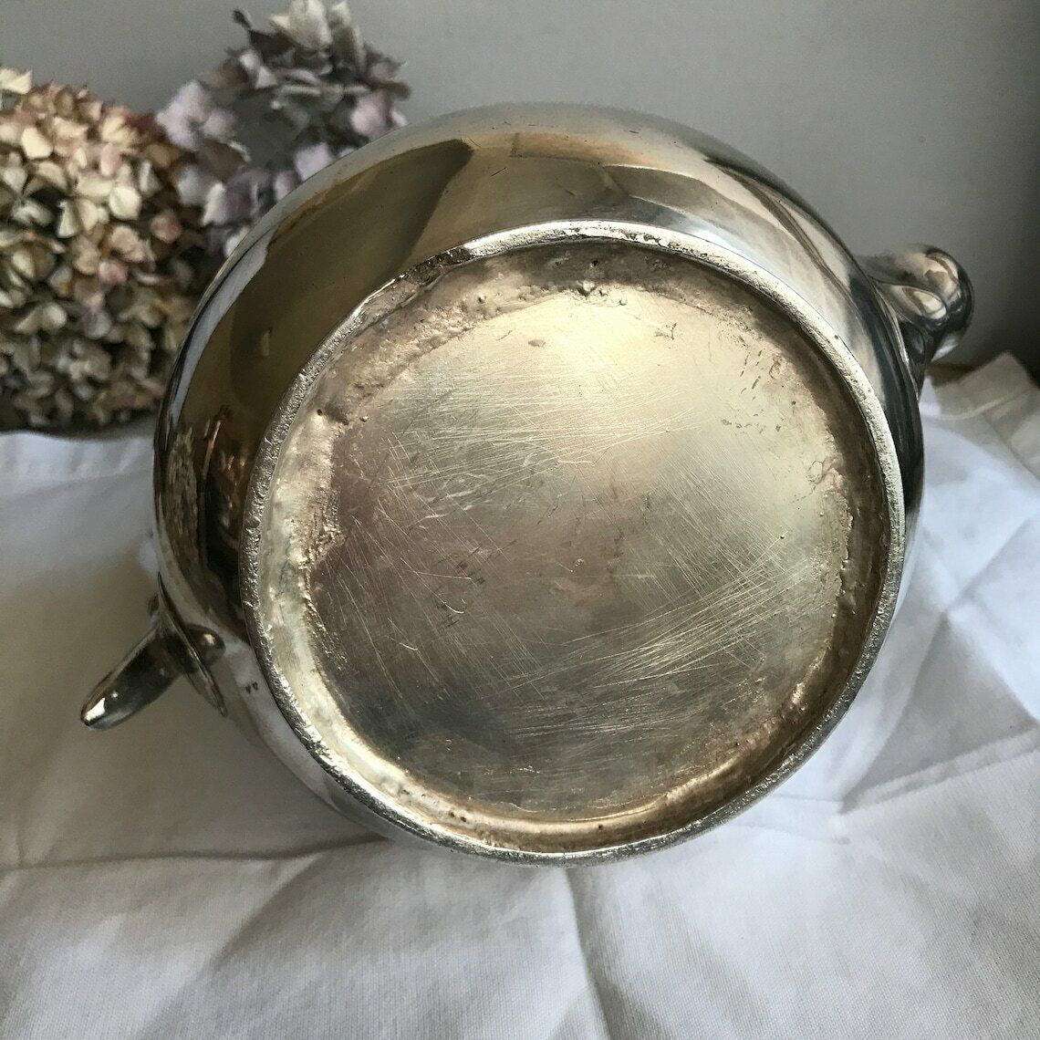 photo for sale Antique Silver Plated Teapot / Engraved Coffee Pot. 1800's. Downton Abbey. Shabby Chic.