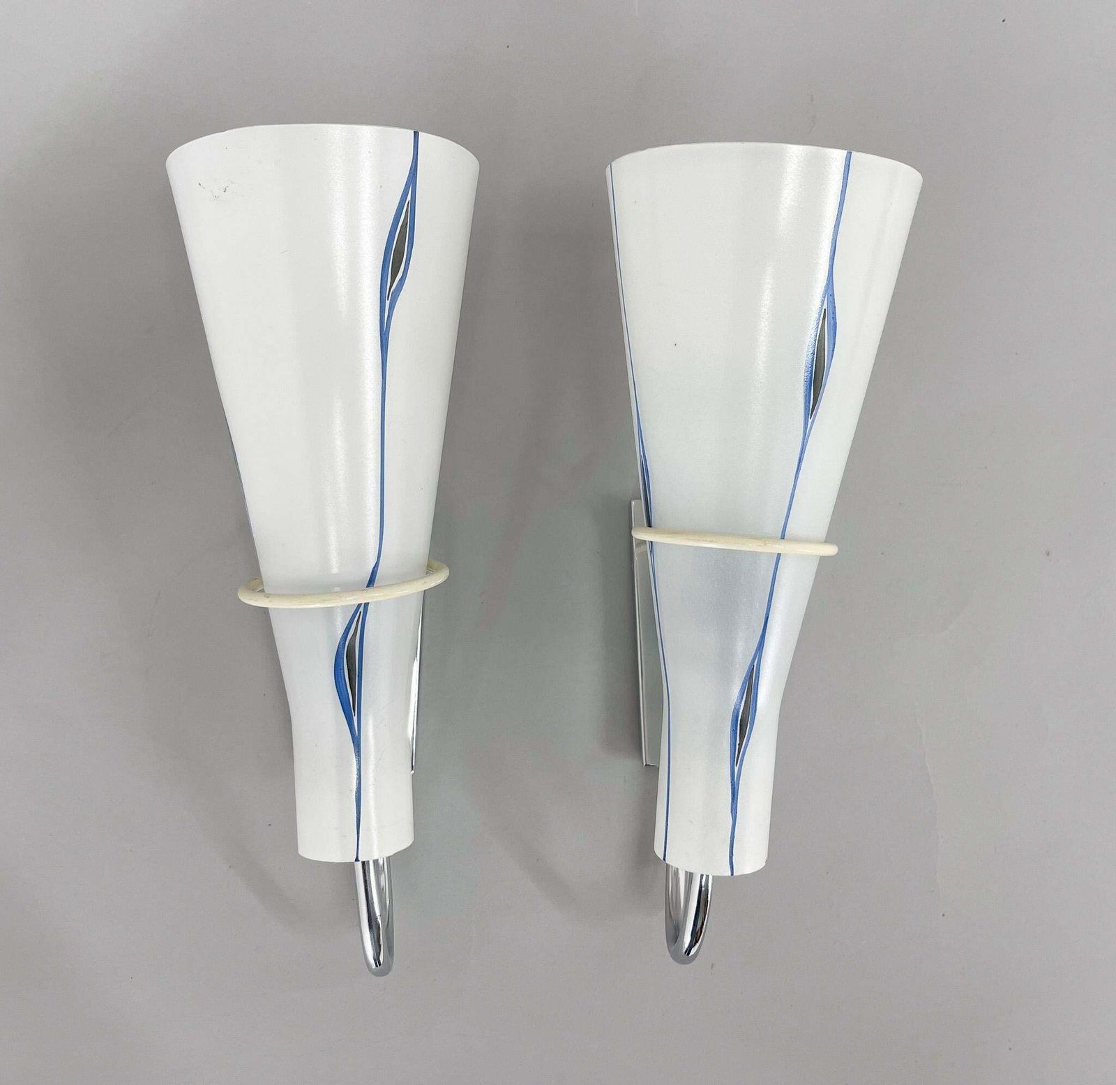 Pair Of 1960s Chrome & Glass Wall Lamps By Zukov, 2 Pairs Available photo buy