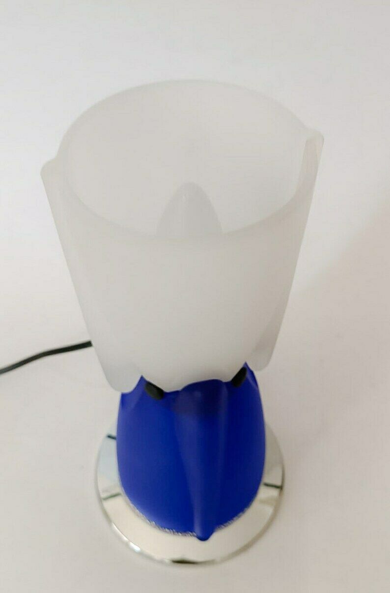 Tam Tam 1 Sirrah Double Glass White Blue Table Lamp Design P. King S. Miranda Vintage Design photo vintage