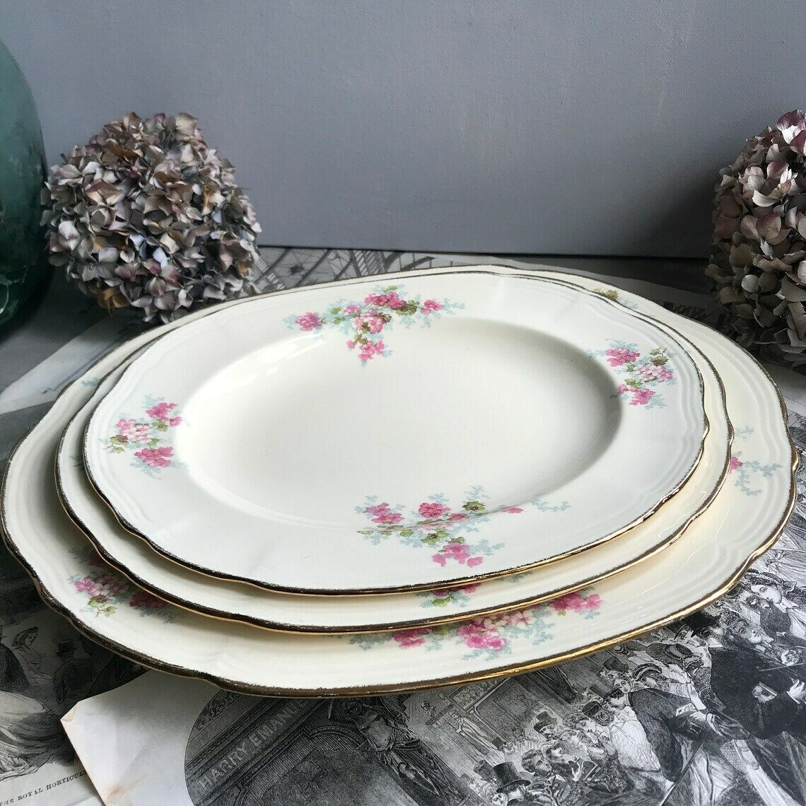 Vintage Alfred Meakin Platters. Set Of 3 Plates. Shabby Chic Afternoon Tea. Wedding Tablewar photo furniture