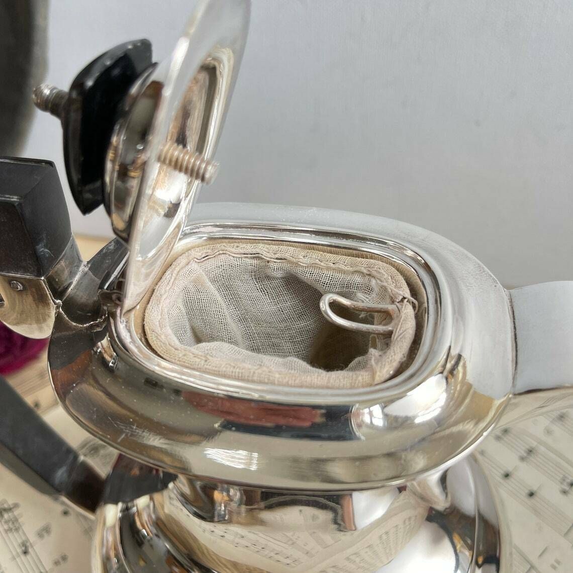 Vintage Silver Plated Oval Balluster Teapot. Hot Water Pot. Coffee Pot. Downton Abbey. Shabby Chic photo 50.0