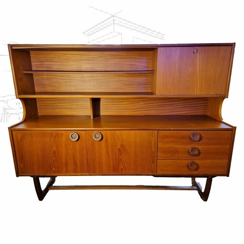 1960s Portwood Teak Highboard, Vintage