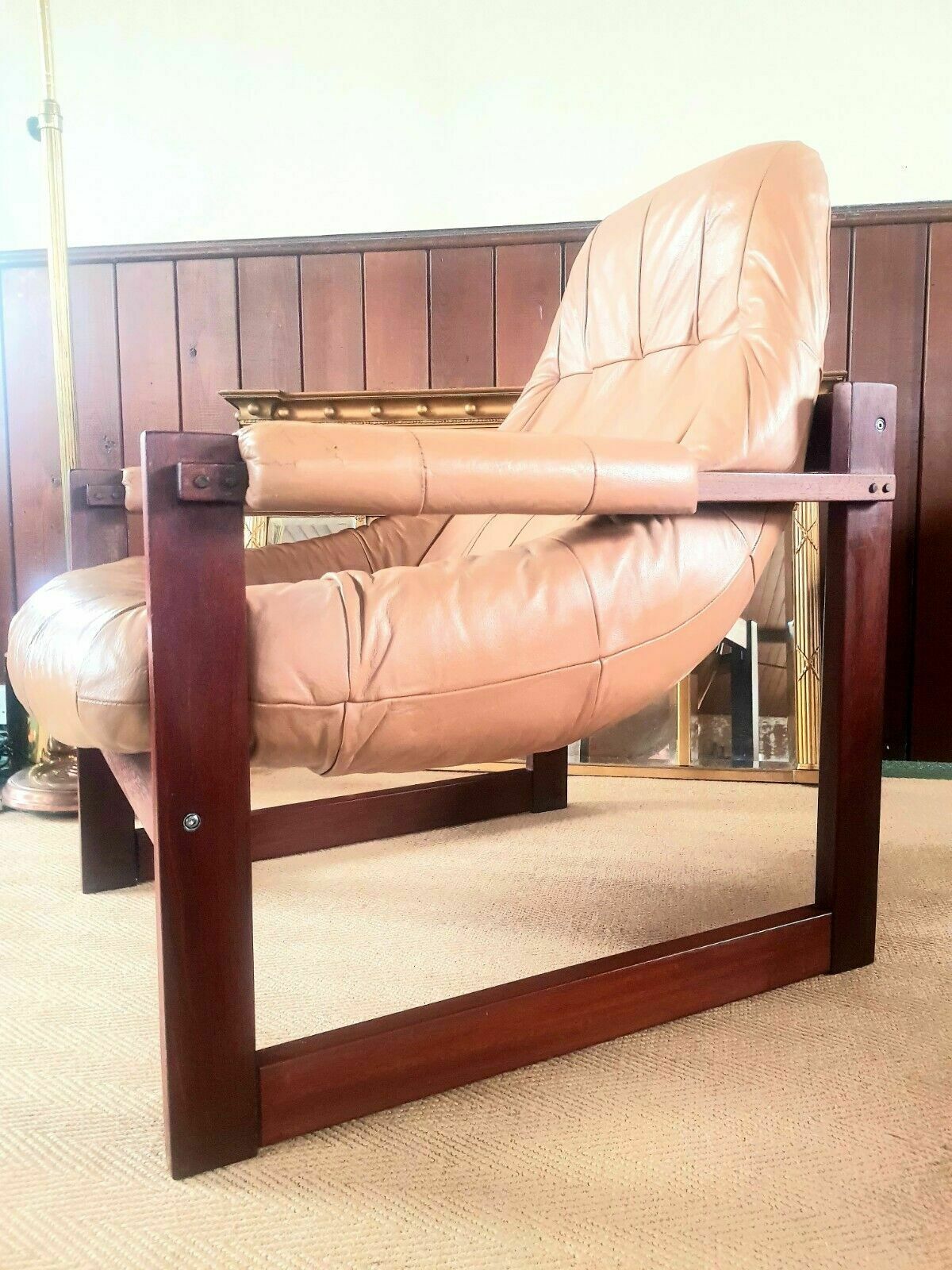 Mid Century Percival Lafer Mp 163 Earth Leather Rosewood Armchair photo vinterior
