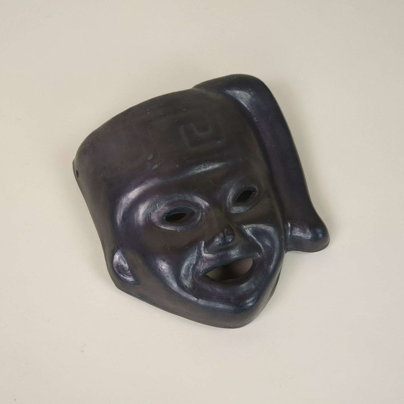 photo furniture Vintage Mexican Dona Rosa Signed Black Clay Pottery Wall Hanging Mask, Oaxaca Mexico Pottery Statue Gift,