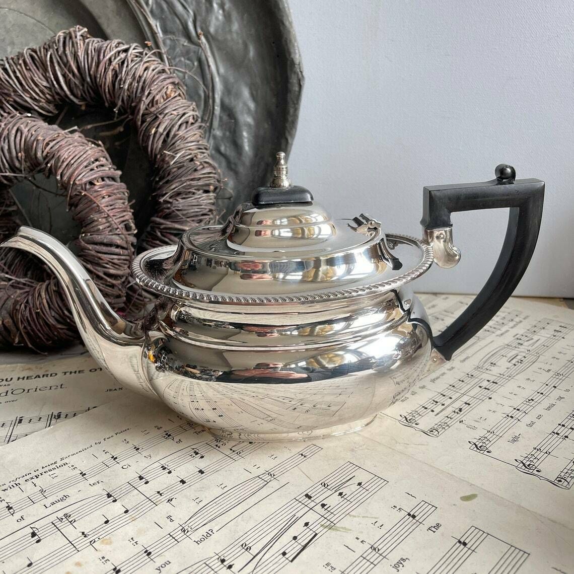 Vintage Silver Plated 3 Piece Tea Set, Garrard & Co Teapot, Milk Jug, Sugar Bowl. Shabby Chic. Wedding Breakfast. Downton Abbey photo 119.0