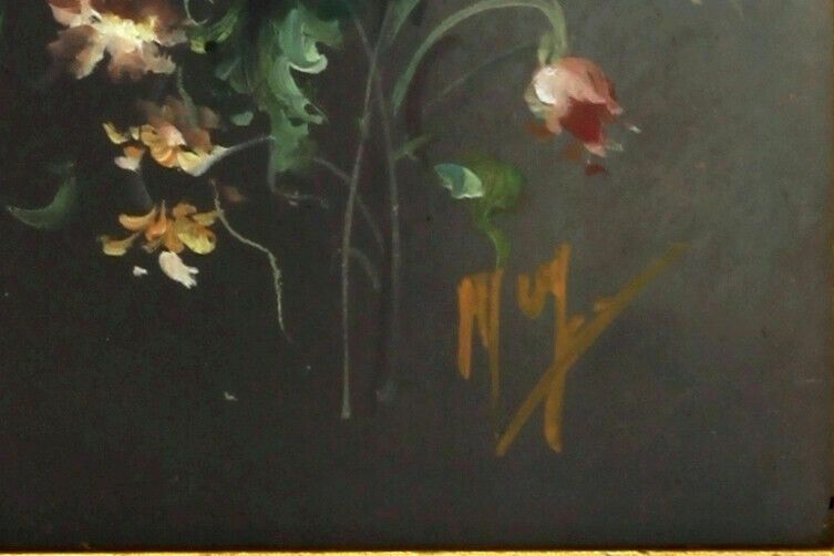 Oil Painting Of Chrysanthemums And Asters In The Manner Of Rachel Ruysch. photo for sale