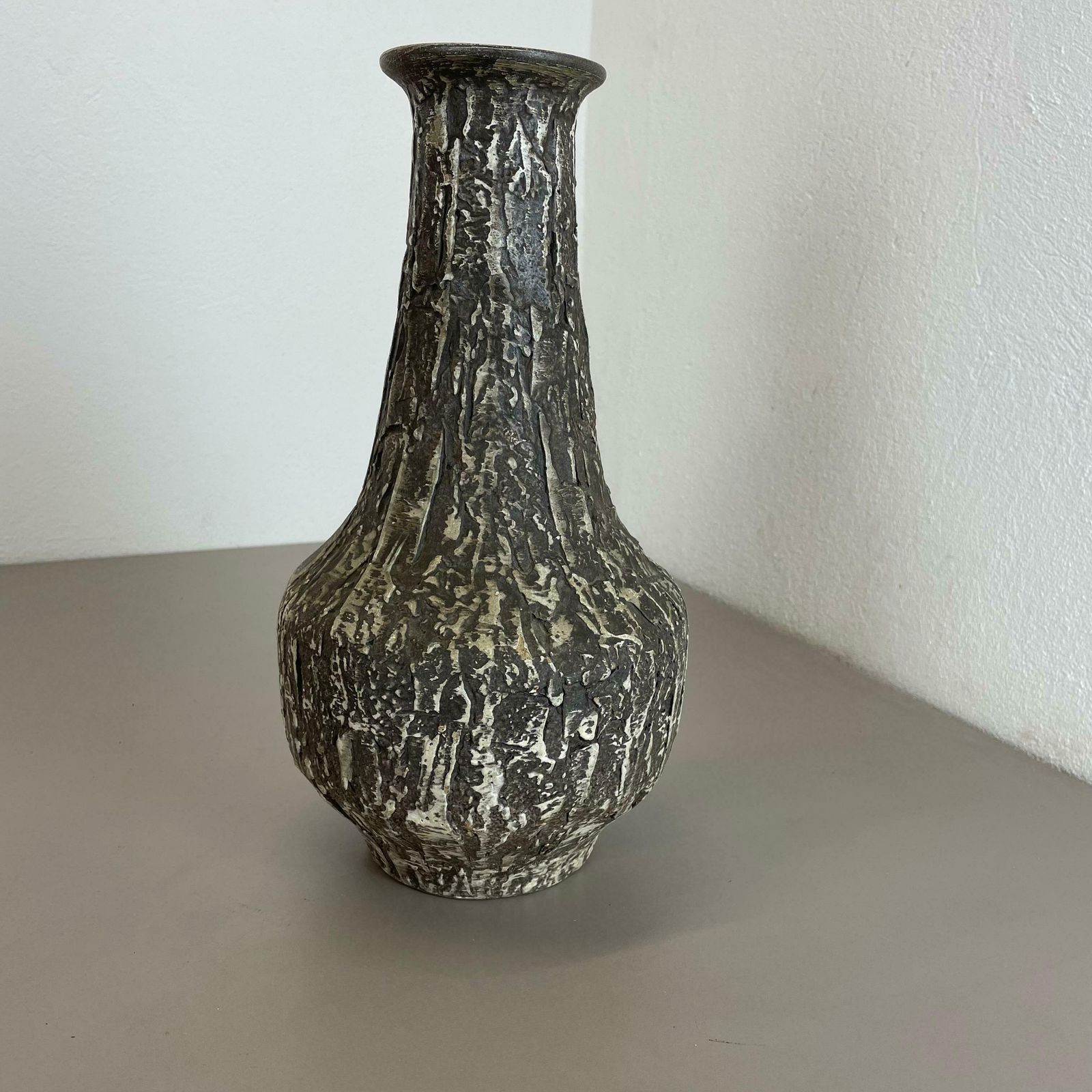 Rare 35cm Grey Brutalist Fat Lava Ceramic Vases By Ilkra Ceramics, Germany 1970s photo Home Decor