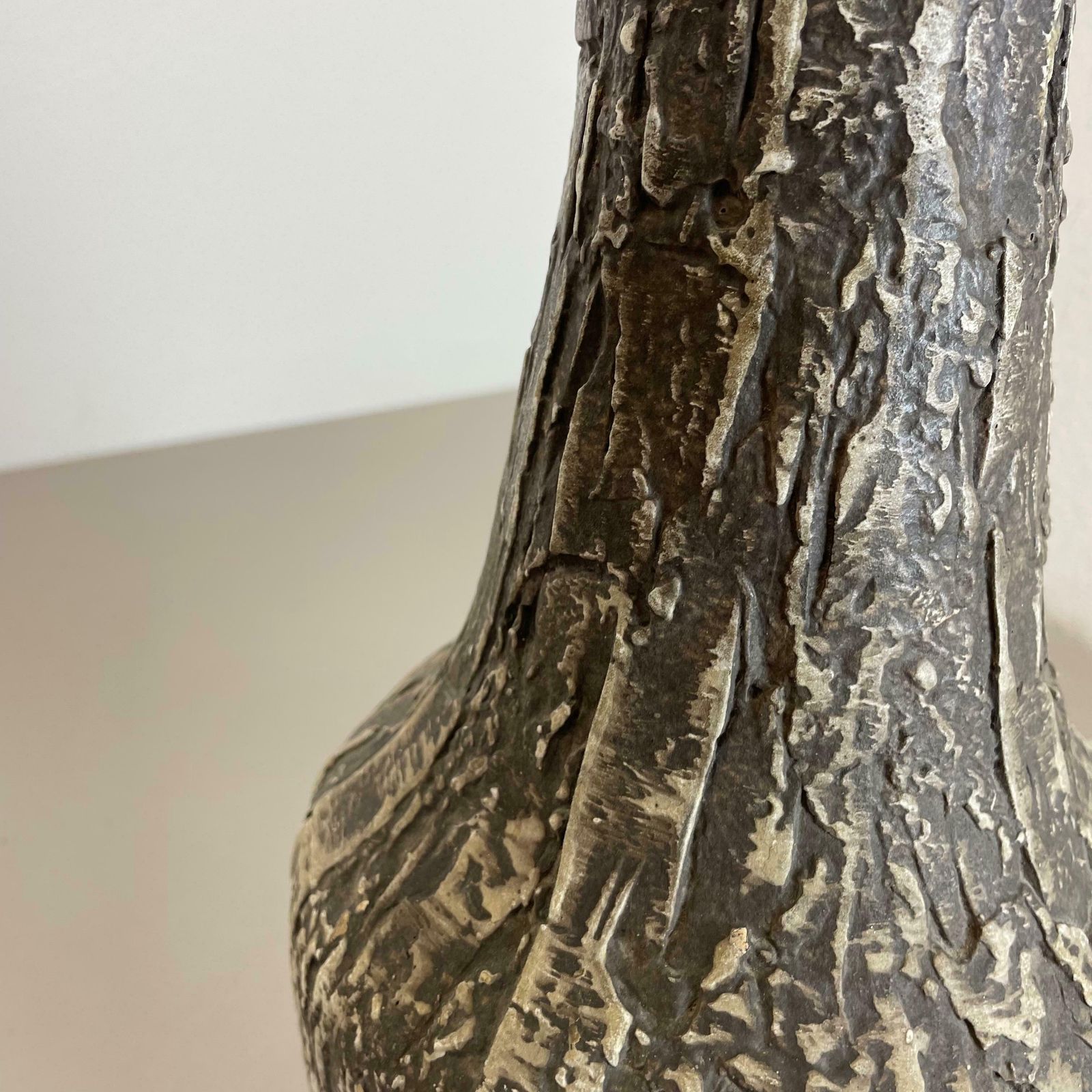 photo buy Rare 35cm Grey Brutalist Fat Lava Ceramic Vases By Ilkra Ceramics, Germany 1970s