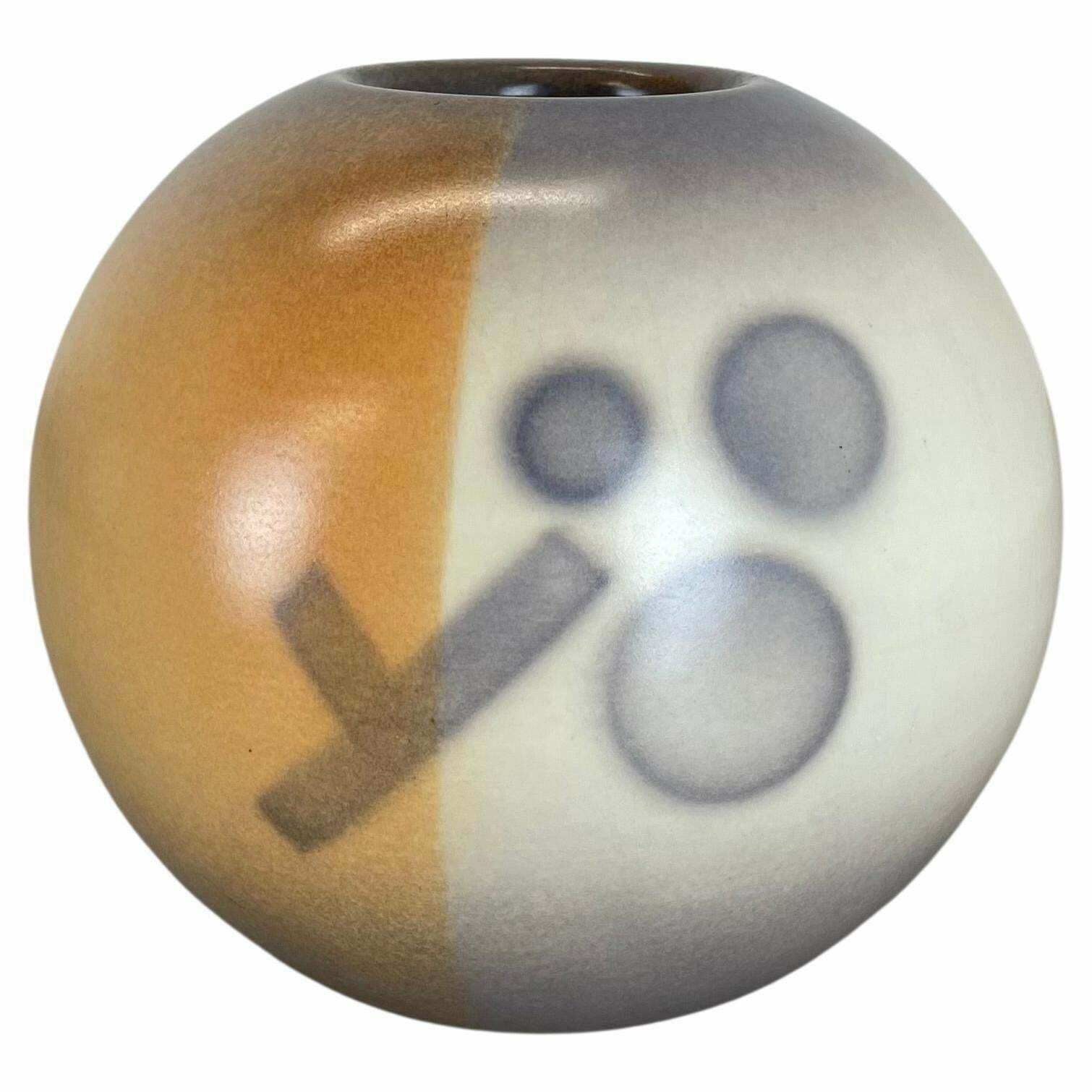 Colorful Bauhaus Ceramic Pottery Vase By Karlsruher Majolika, Germany, 1950s photo vinterior