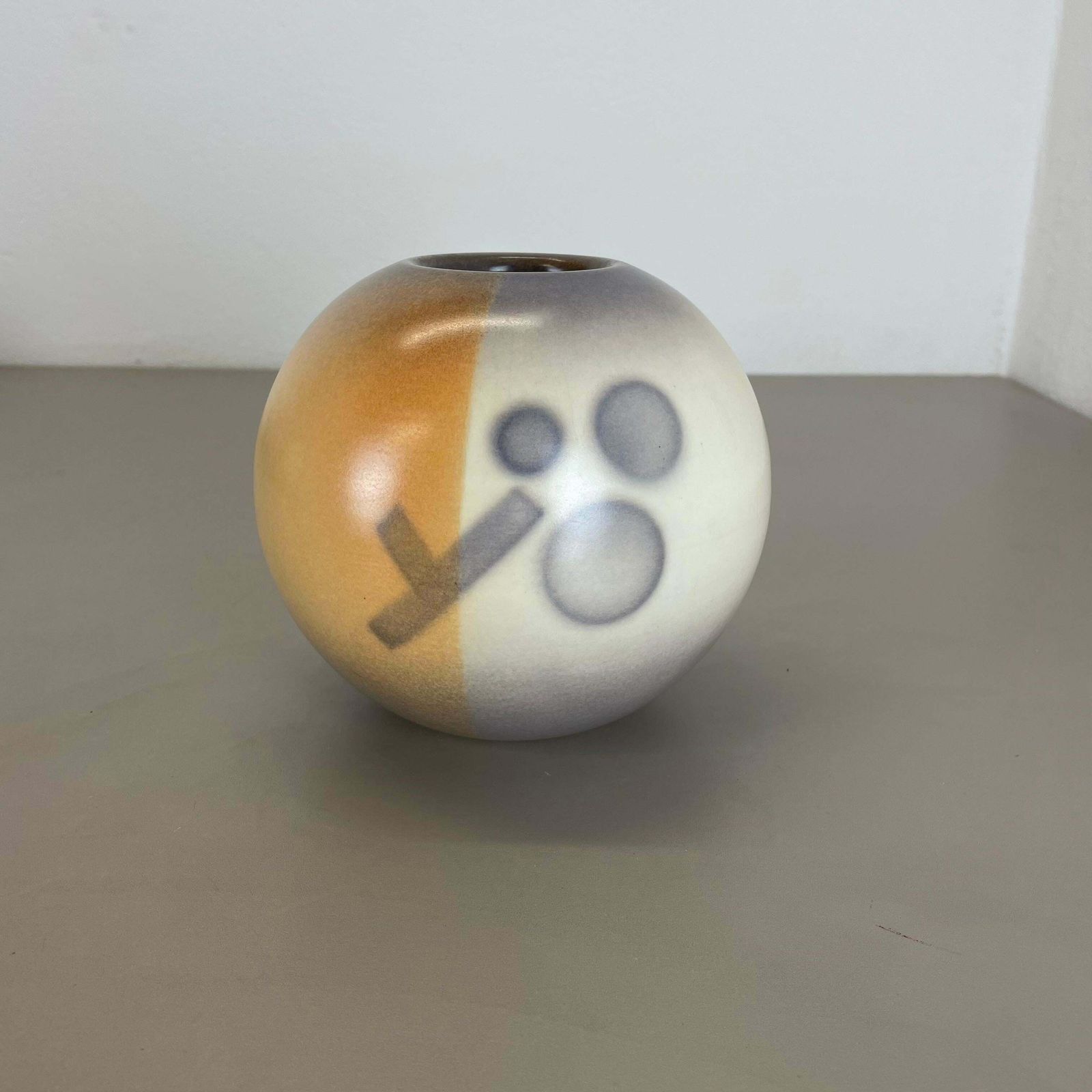 Colorful Bauhaus Ceramic Pottery Vase By Karlsruher Majolika, Germany, 1950s photo buy