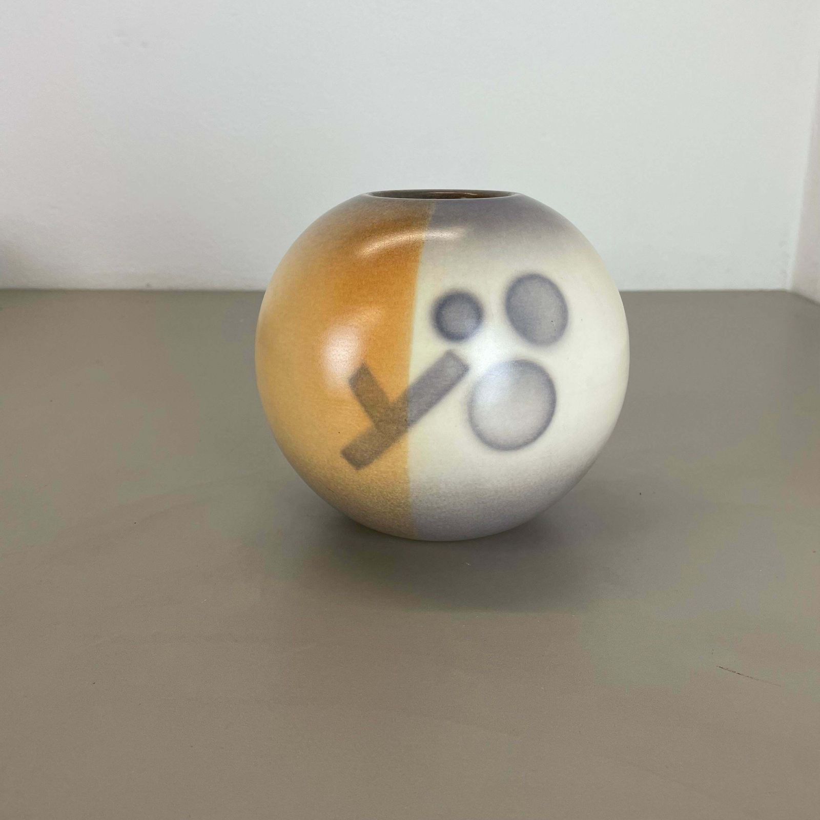 photo for sale Colorful Bauhaus Ceramic Pottery Vase By Karlsruher Majolika, Germany, 1950s