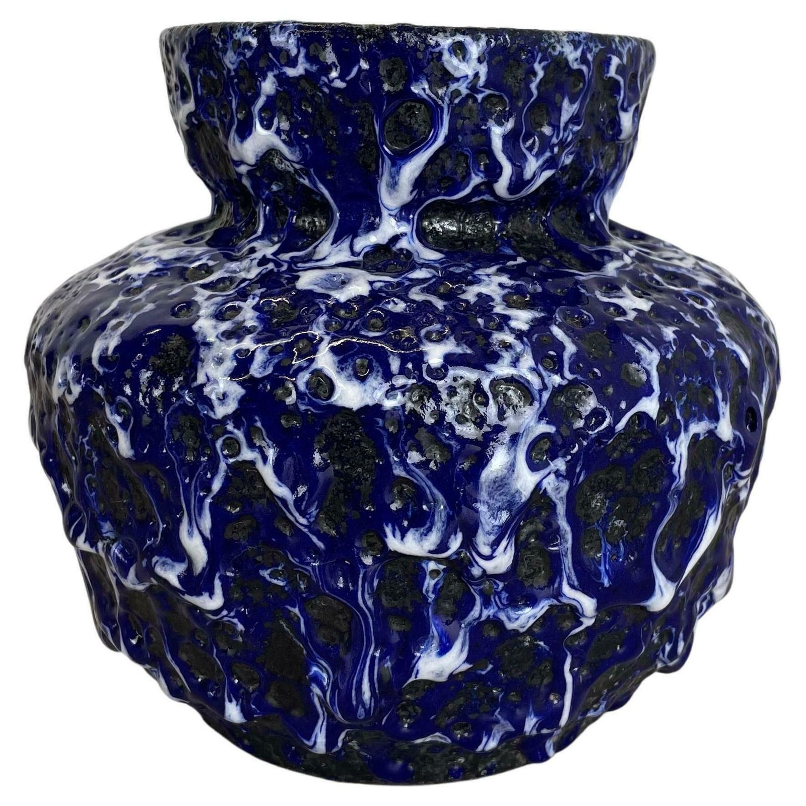 Extraordinary Superglaze Pottery Fat Lava Vase By Es Keramik, Germany, Wgp 1960