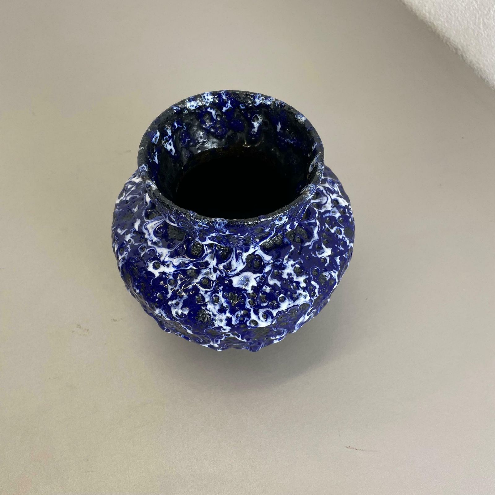 Extraordinary Superglaze Pottery Fat Lava Vase By Es Keramik, Germany, Wgp 1960 photo vinterior