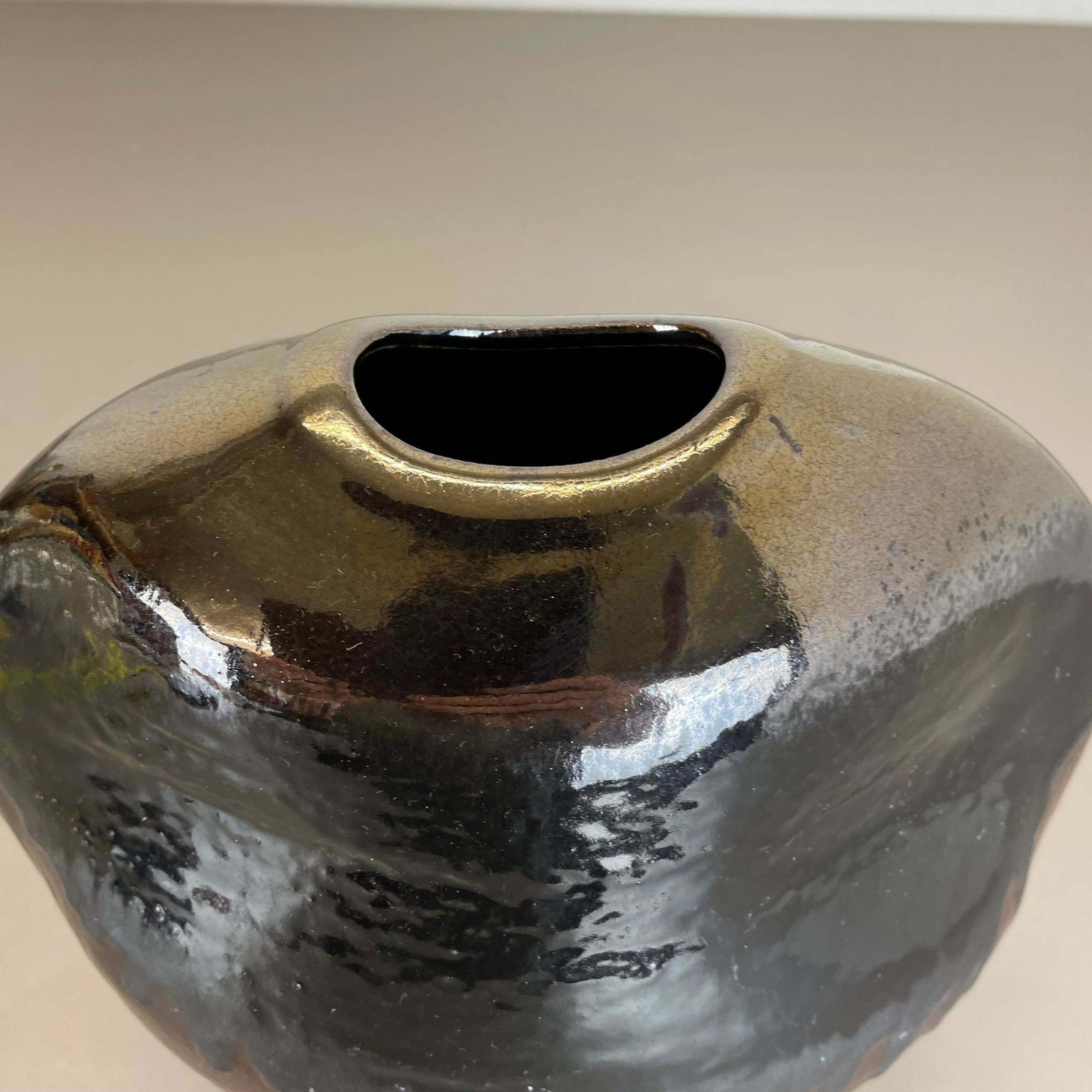 photo buy Huge 24cm Studio Pottery Vase Object By Heiner Balzar For Steuler, Germany, 1970