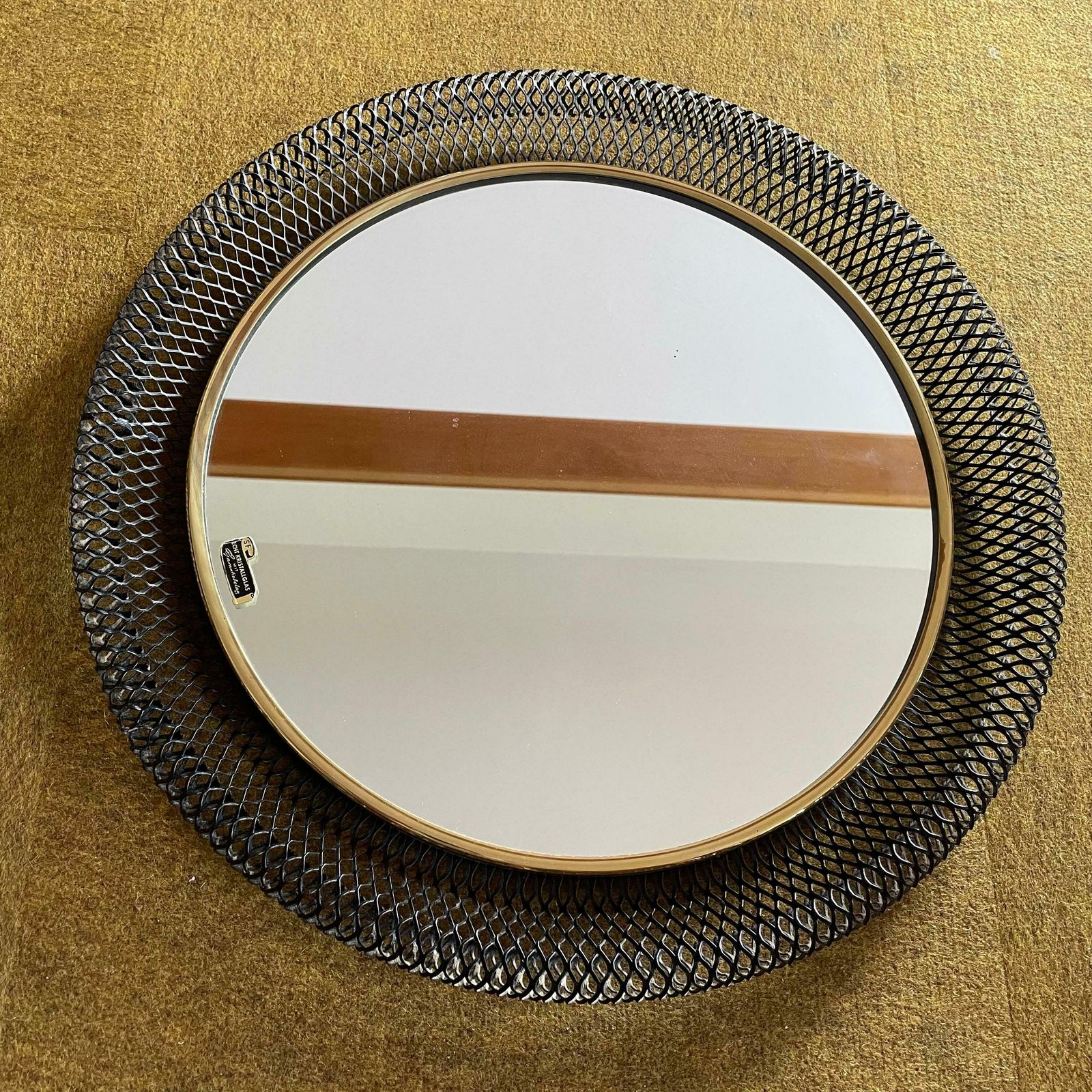 photo for sale Original Midcentury Bauhaus Rigituelle Mategot Style Mirror, France, 1950s
