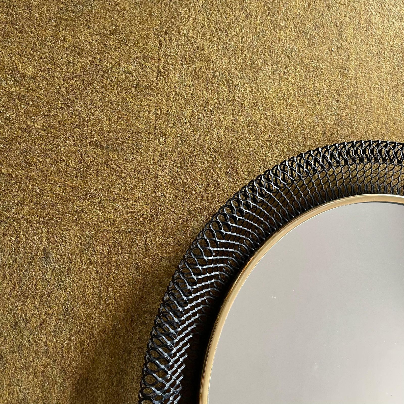 1243.0 Original Midcentury Bauhaus Rigituelle Mategot Style Mirror, France, 1950s photo