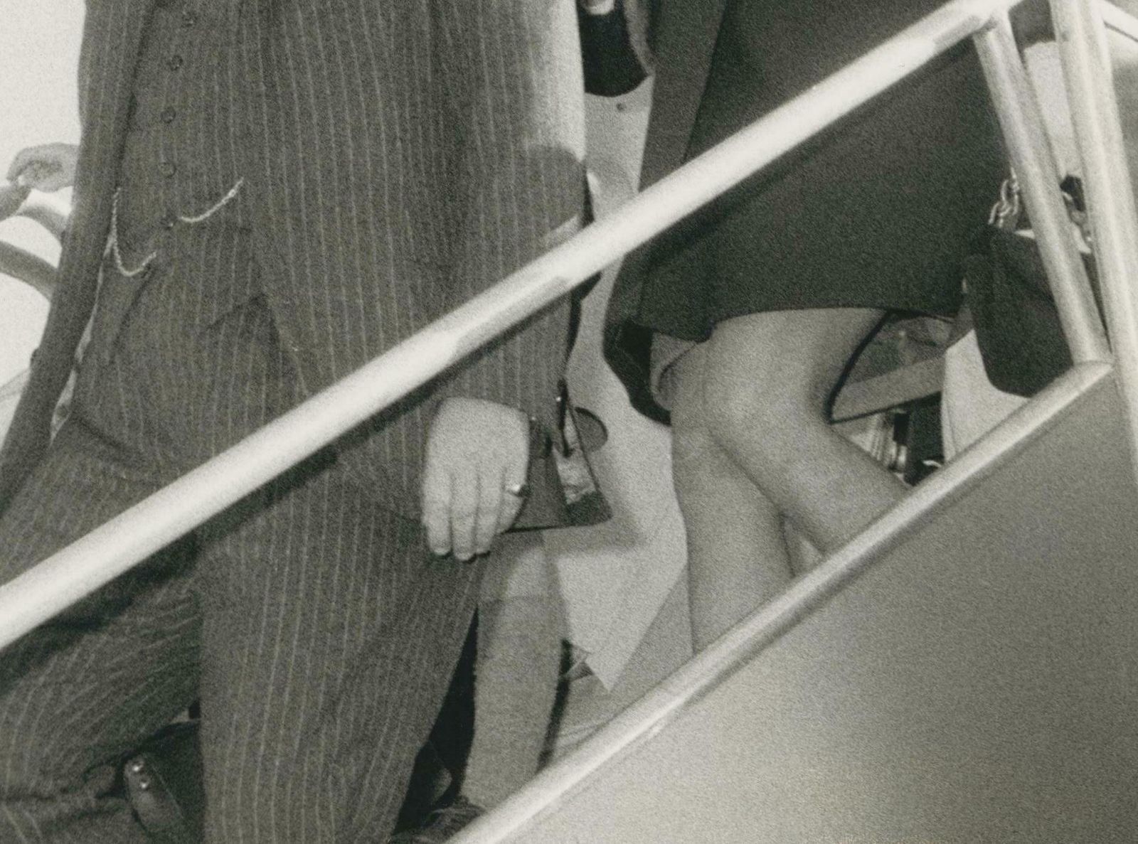 Jackie Kennedy Leaving The Plane, 1970s photo for sale