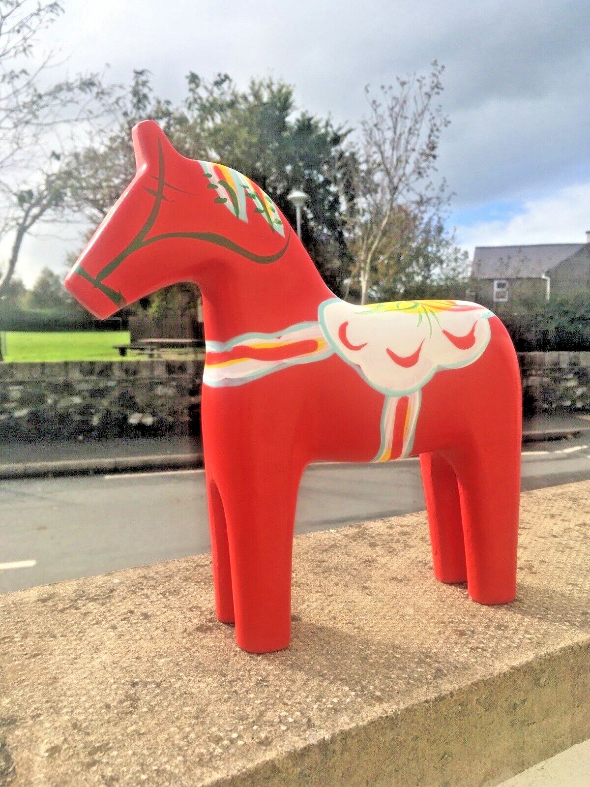 photo for sale Large Modern 9" 23cm Dala Horse Dalahemslojd Dalahest Vintage Swedish Folk Art