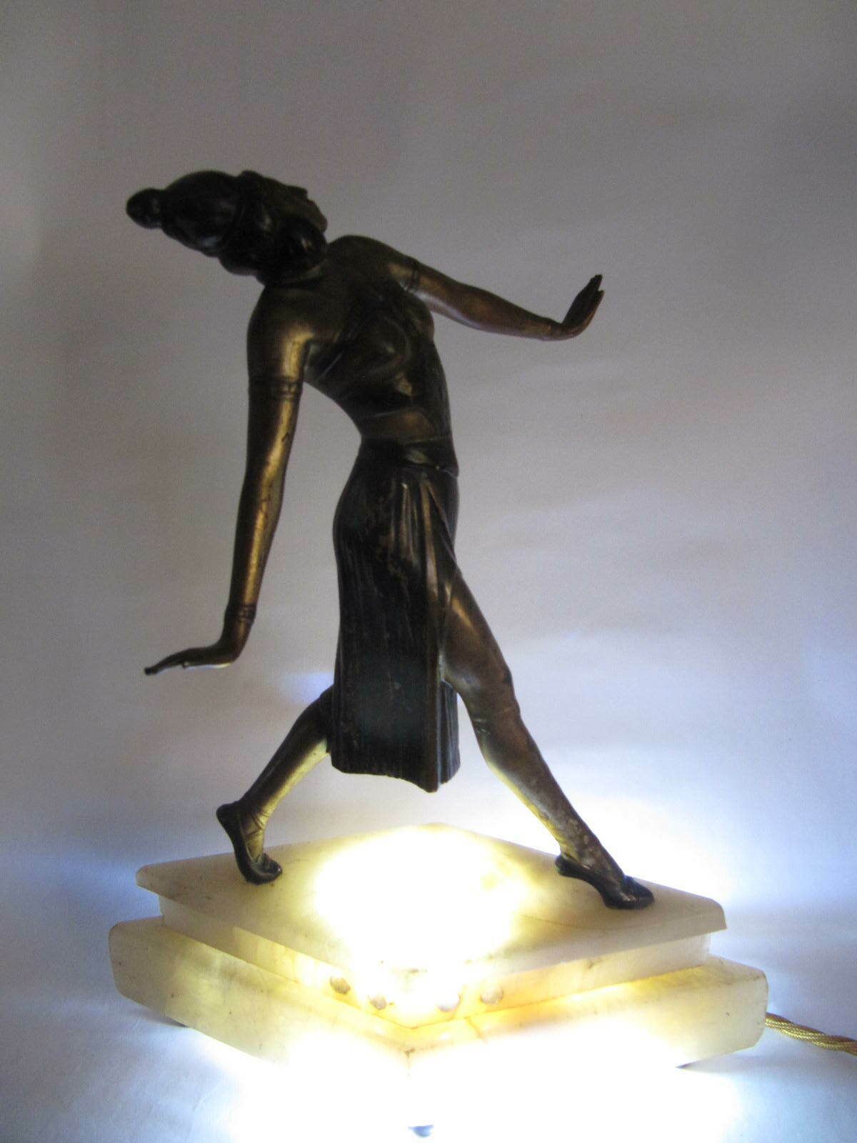 Art Deco Figurine Lamp Of A Dancer. Rare. From The Deco Collection Of Seymour Stein