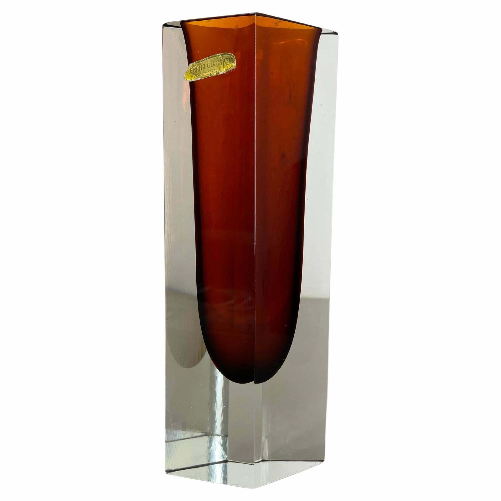 Large Ochre Murano Glass Sommerso Vase, Flavio Poli Attributed, Italy 1970s £621.53