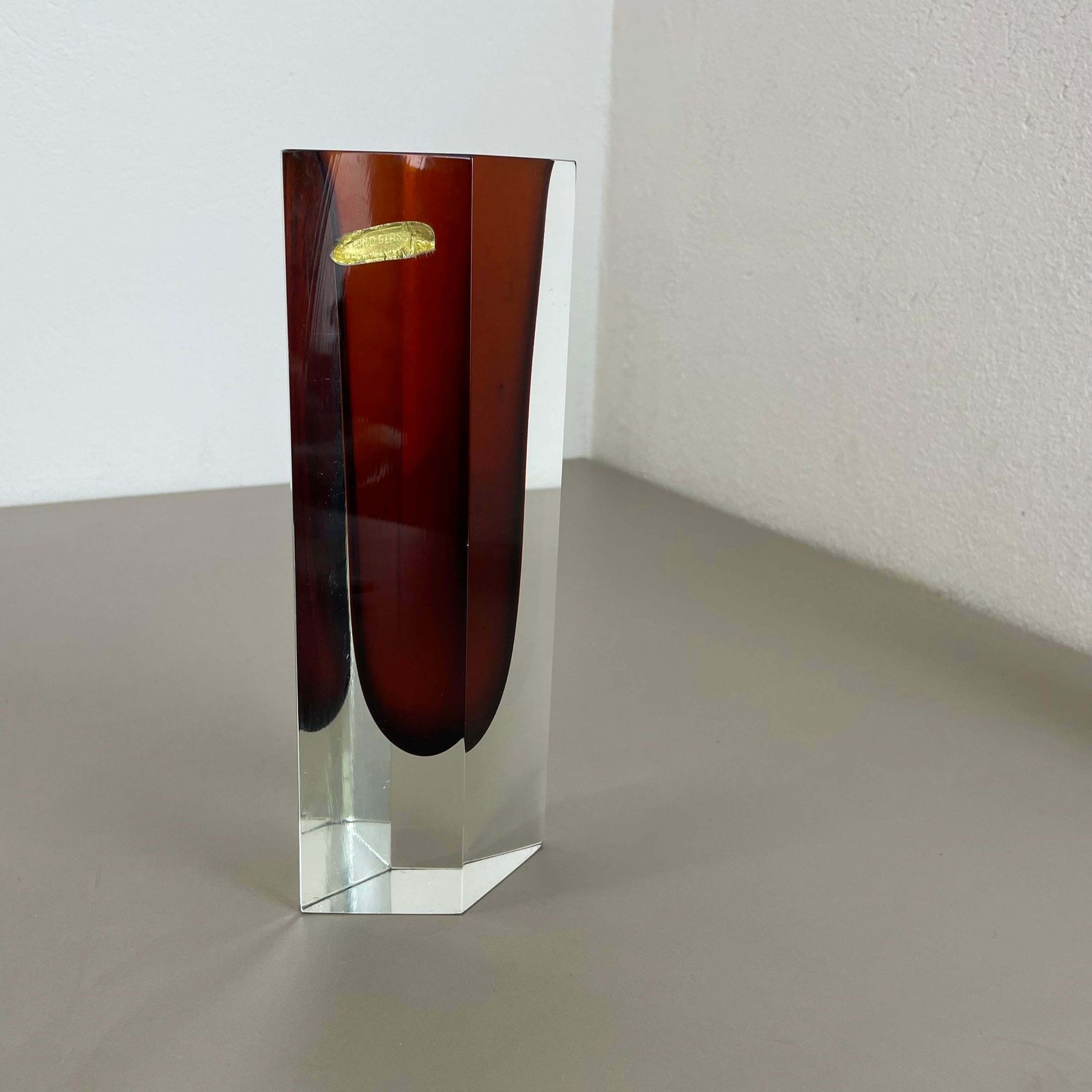 Large Ochre Murano Glass Sommerso Vase, Flavio Poli Attributed, Italy 1970s £621.53 photo 622.0