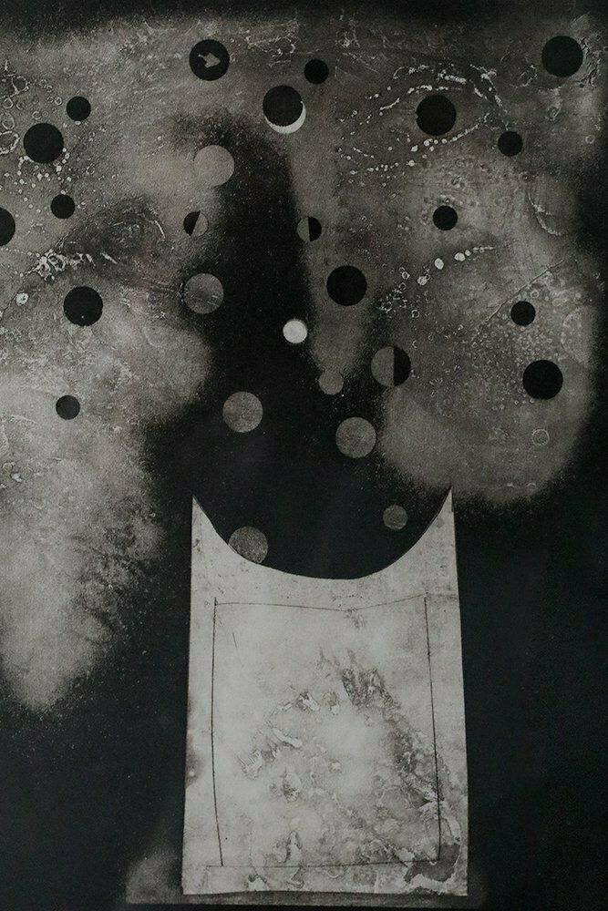 Bertil Lundberg, Bukett, Etching, 1980, Framed photo vinterior