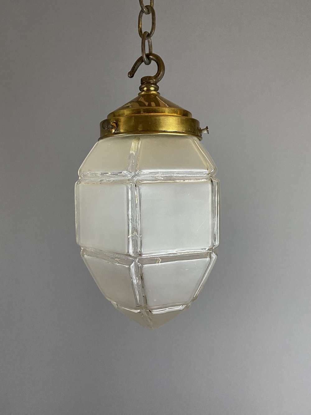 Small Pendant Light With Frosted Glass Squares