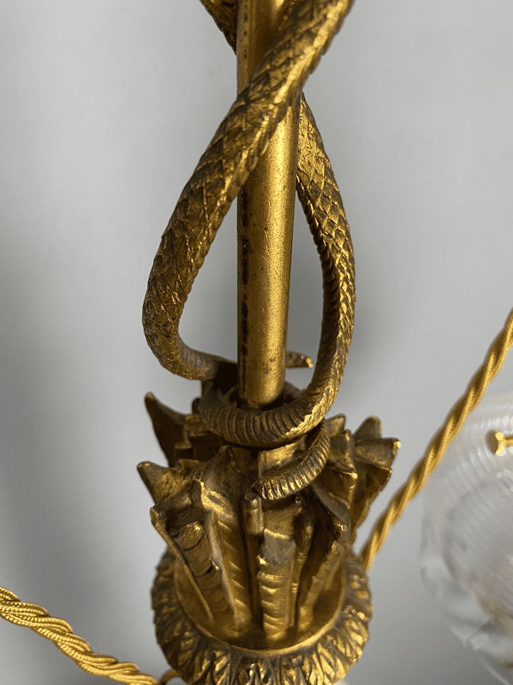 Antique French Table Lamp Caduseus – Rod Of Hermes photo vinterior