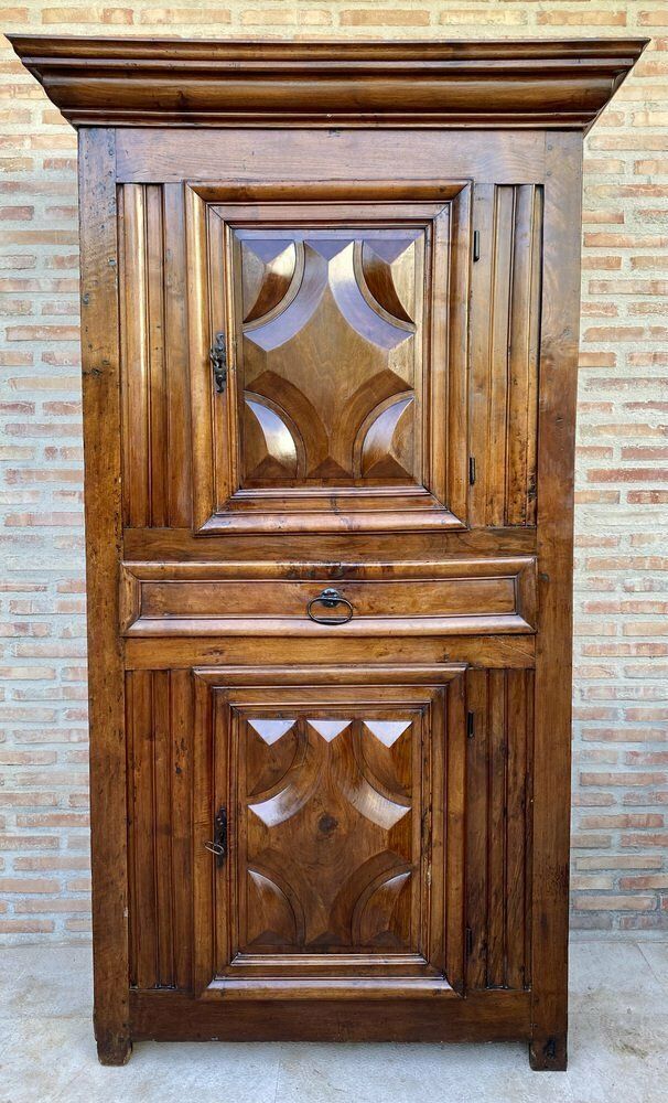 Antique Dutch Baroque Light Oak Cupboard Or Cabinet, 18th Century