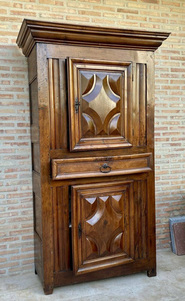 Antique Dutch Baroque Light Oak Cupboard Or Cabinet, 18th Century photo vinterior