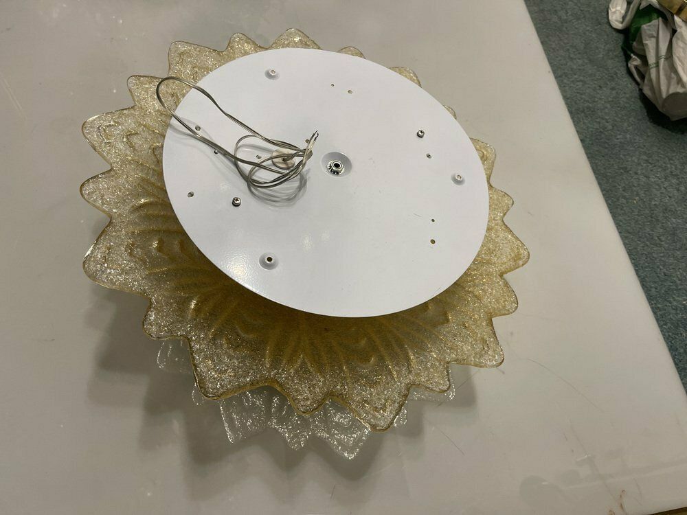 Murano Glass Flushmounts, 1980s, Set Of 2 photo vintage