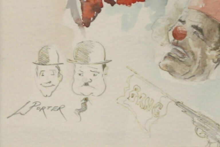 Watercolour By L Porter. Titled "Bring On The Clowns" photo for sale