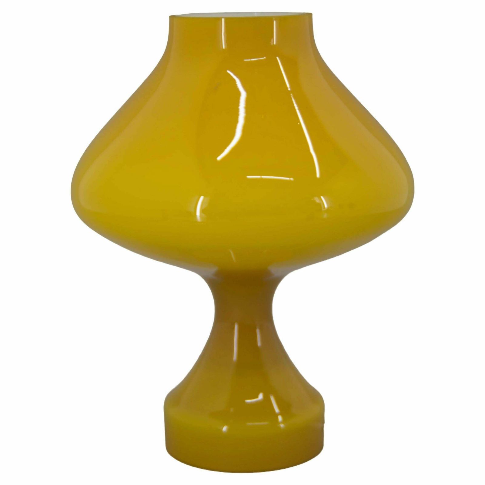 All Glass Yellow Table Lamp By Valasske Mezirici, 1970s