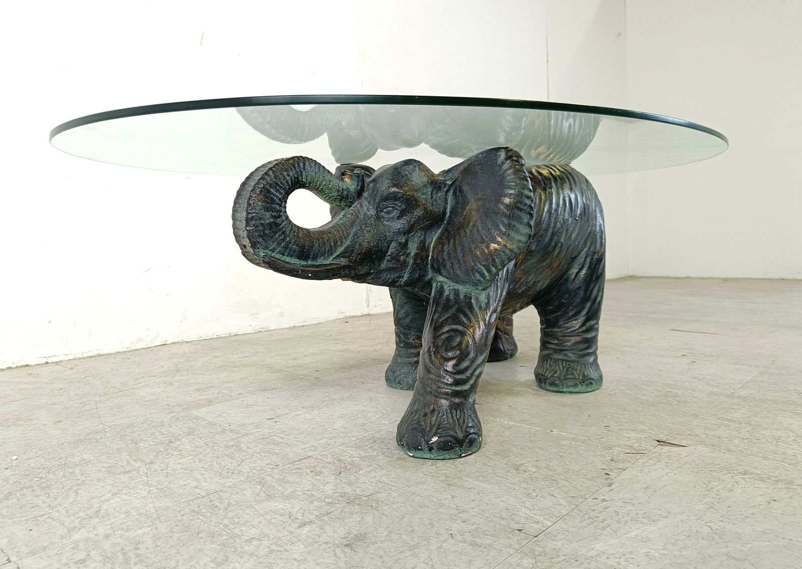 Unique Sculptural Elephant Coffee Table, 1970s photo vinterior