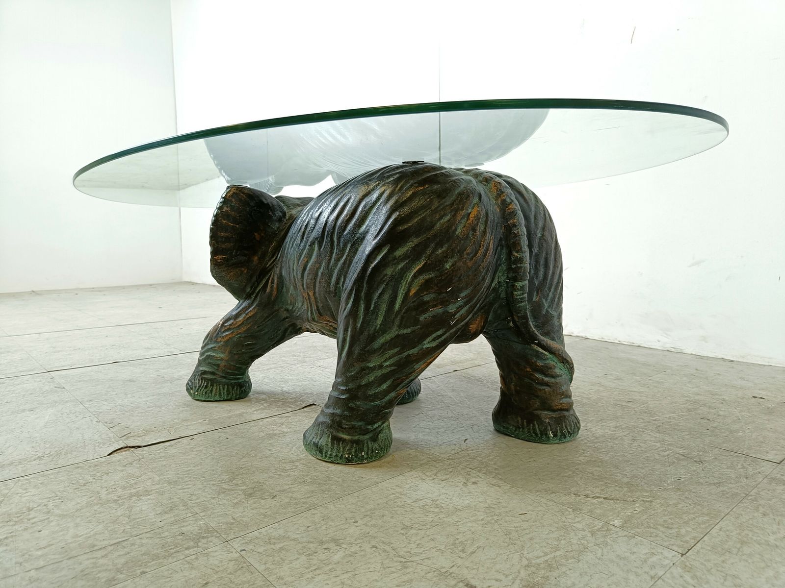 photo for sale Unique Sculptural Elephant Coffee Table, 1970s