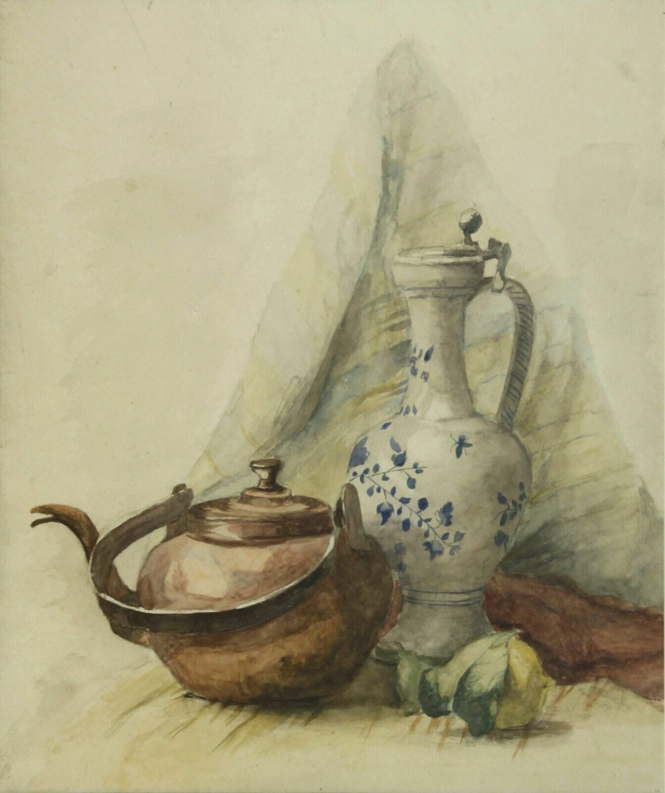 Watercolour By M B Dixon. Still Life Of A Teapot photo furniture