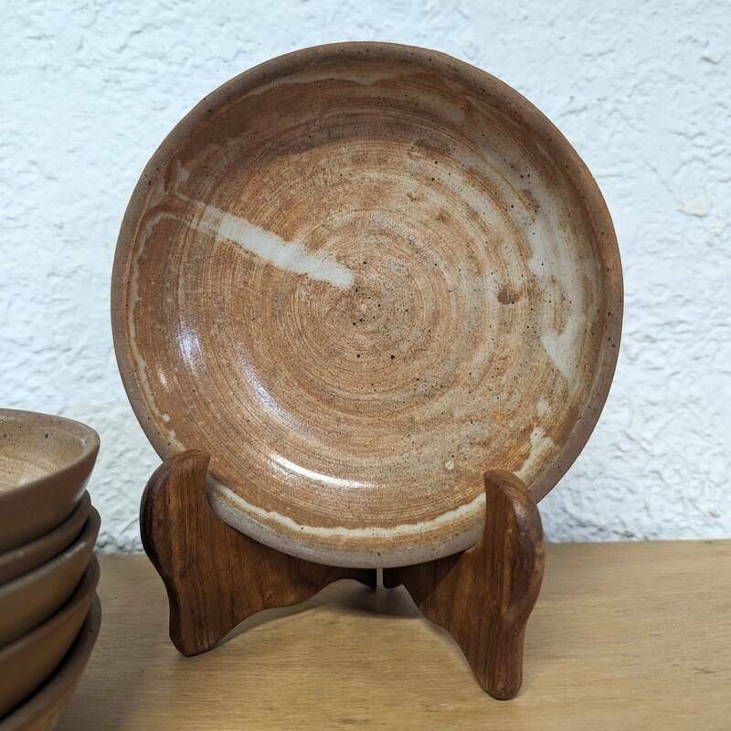 6 Stoneware Plates photo for sale