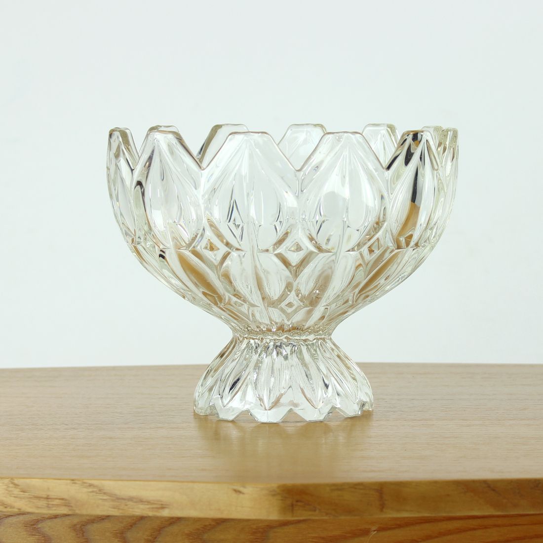 Unique Pressed Glass Bowl, Tulip Collection Hermanowa Hut, 1957 photo Home Decor