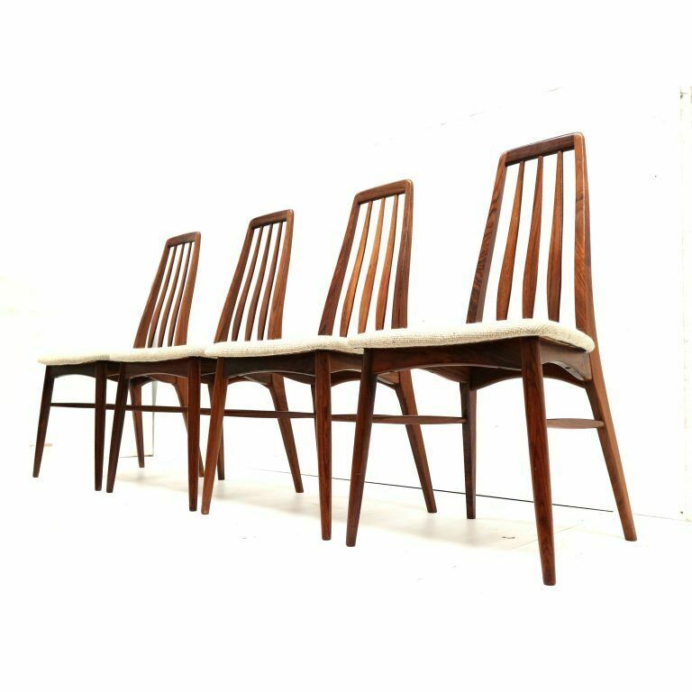 Set Of 4 Vintage Danish Design Dining Room Chairs 'Eva' By Niels Koefoed For Koefoeds Hornslet