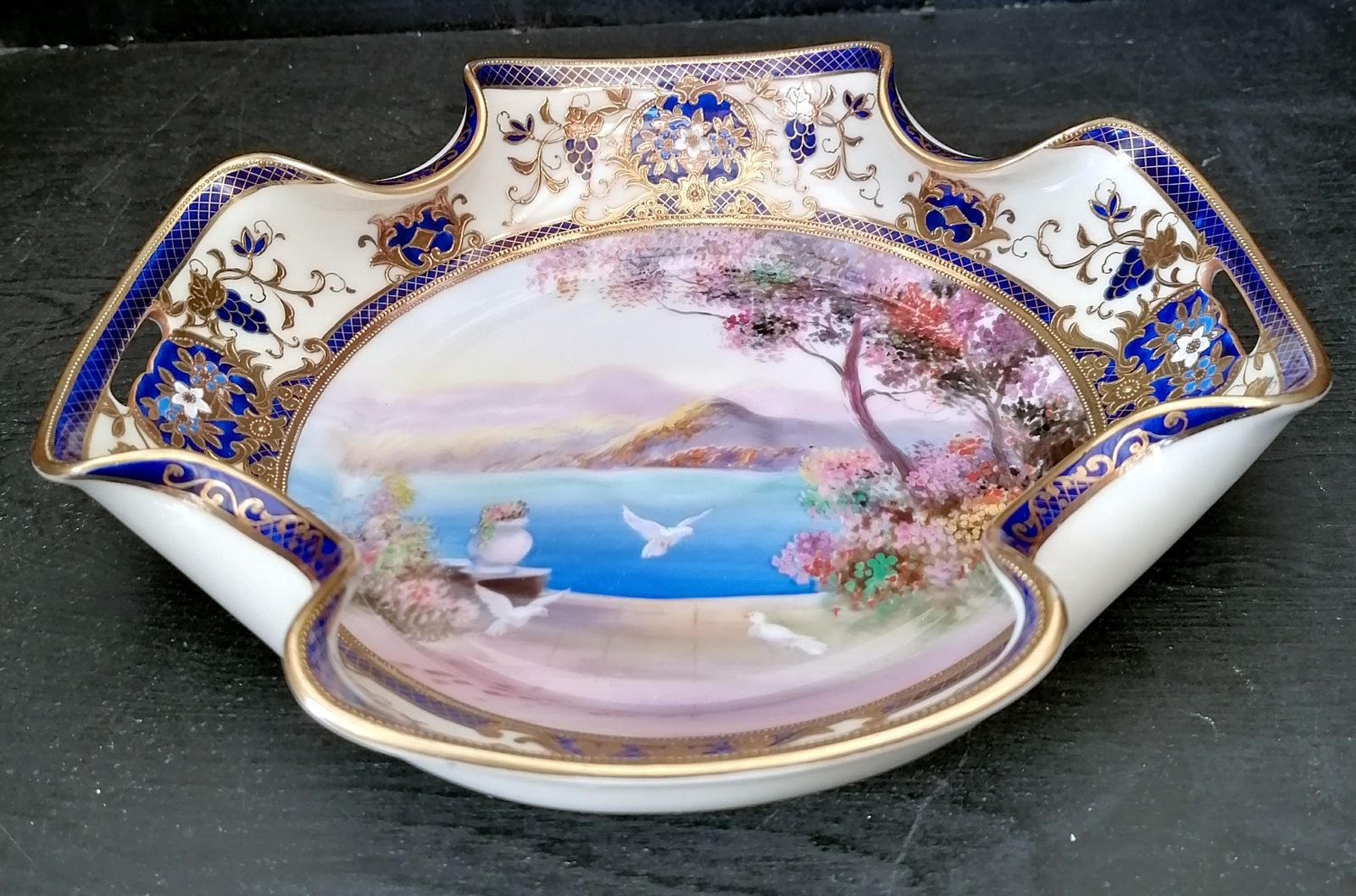 Noritaki Vintage Bon Bon Dish. Stunning Hand Painted, Gold Trim. Rare! Ref 5044 photo 127.0