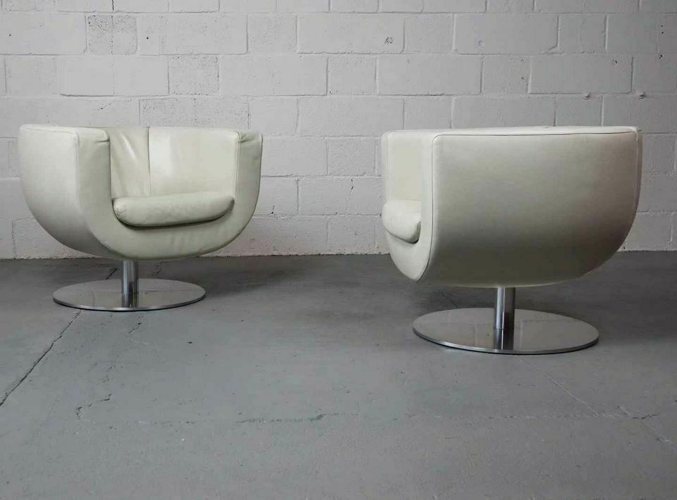 B&B Italia "Tulip" Leather Armchairs Designed By Jeffrey Bernett In 2000 photo for sale