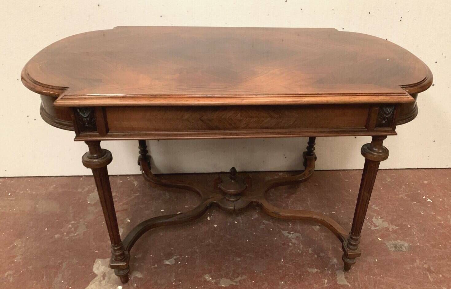 Furniture Napoleon III Desk Table In Rosewood And 19th Century Veneer photo
