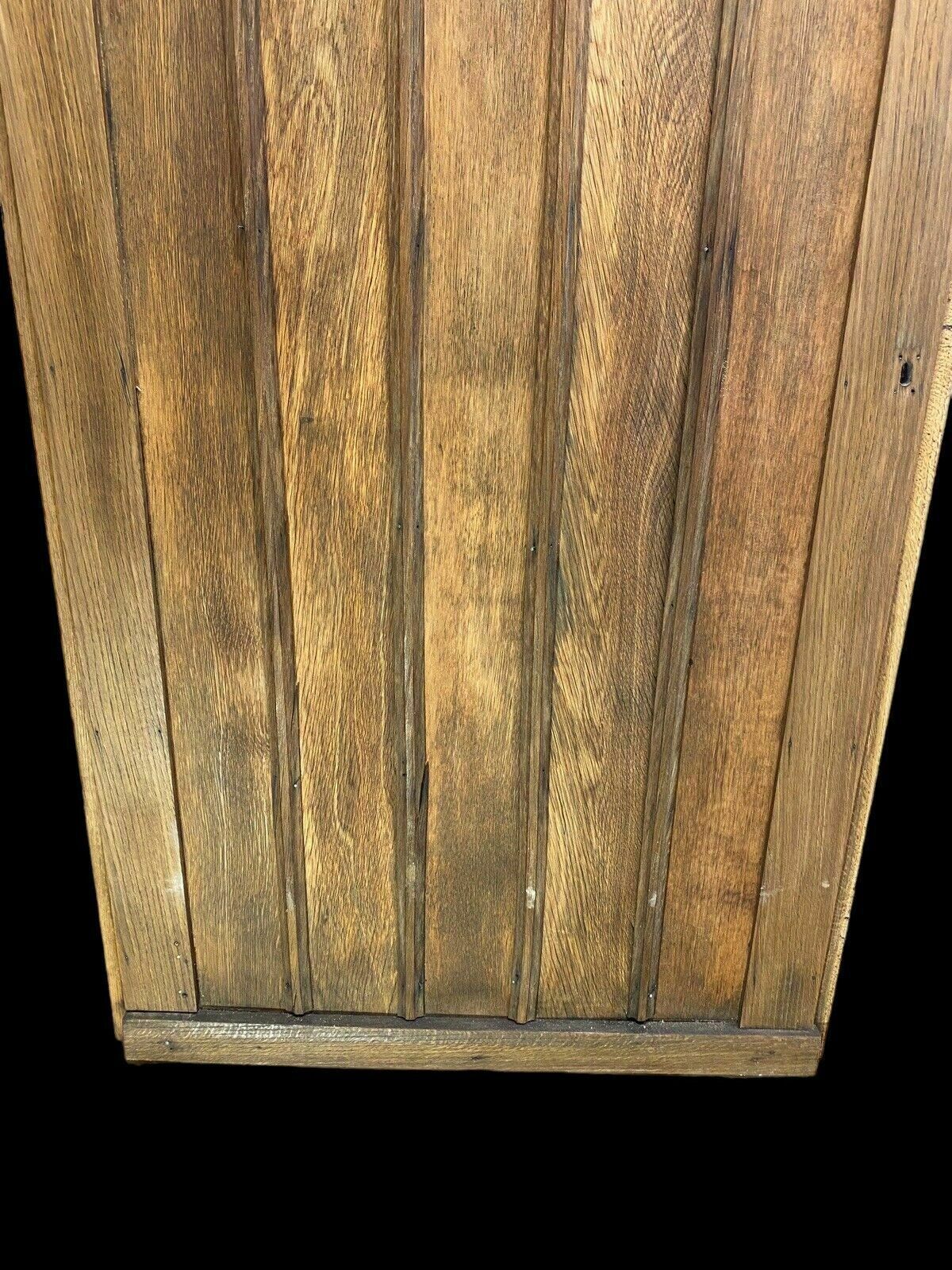 Solid Oak Front Door Old Period Antique Reclaimed Hardwood Hand Blown Glass photo vinterior