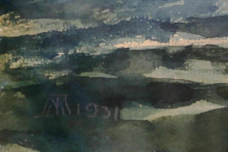 Watercolour Of A Countryside Landscape. photo for sale