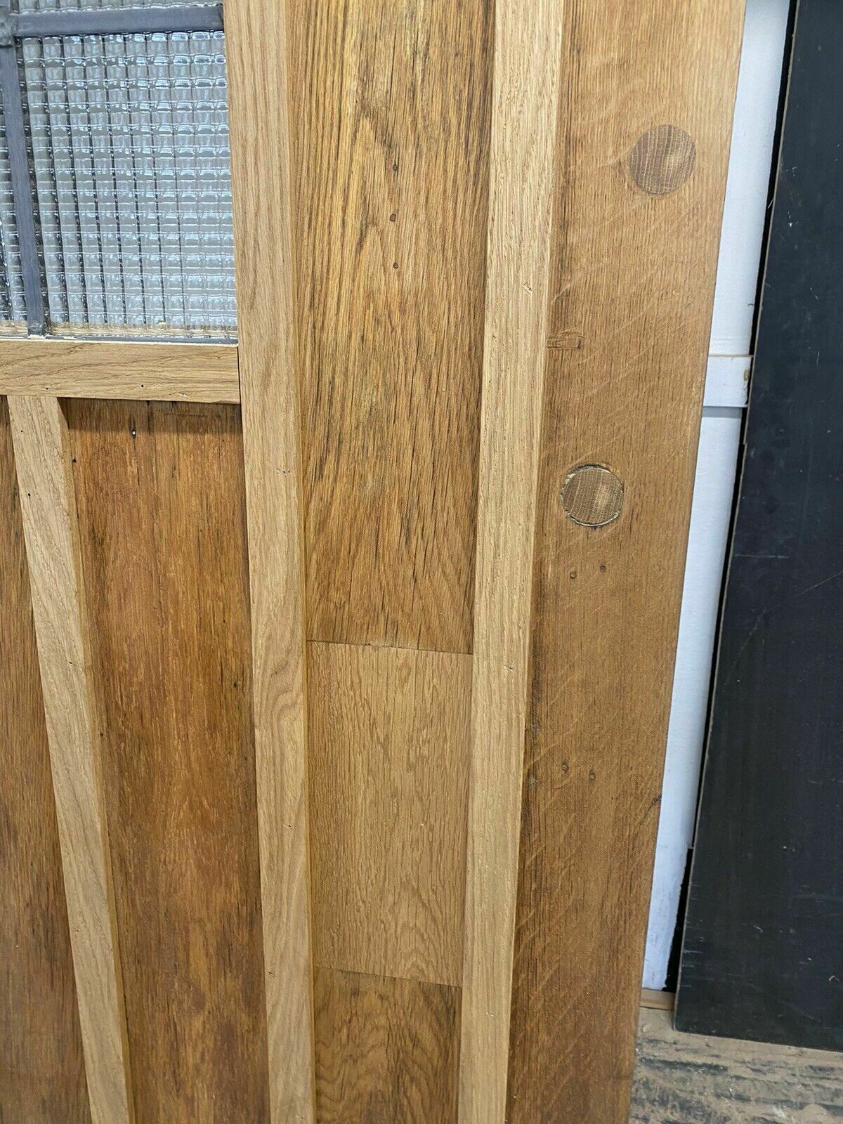 Tall Solid Oak Front Door Old Period Antique Reclaimed Hardwood Glazed Lead photo buy