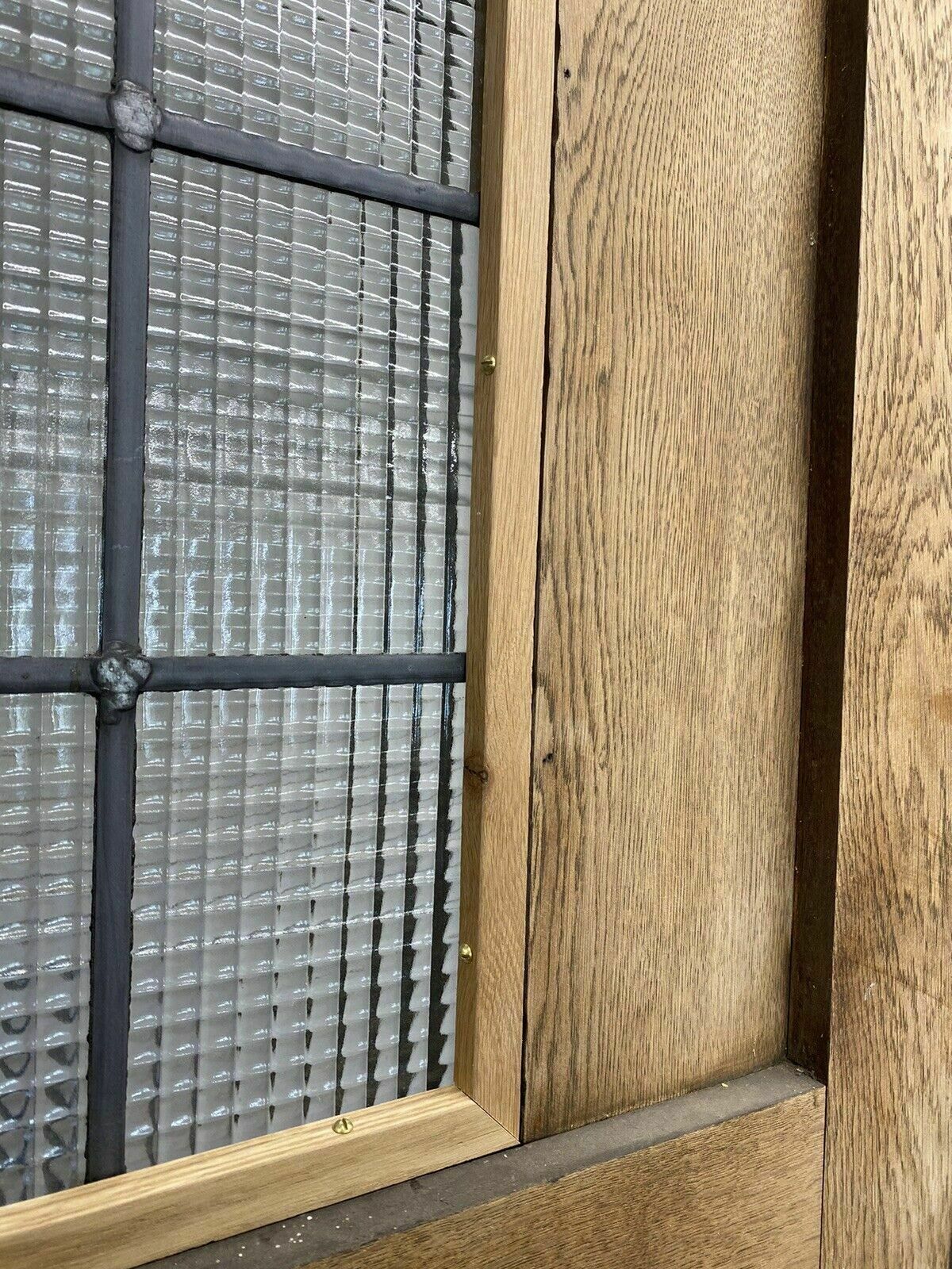 photo vinterior Tall Solid Oak Front Door Old Period Antique Reclaimed Hardwood Glazed Lead